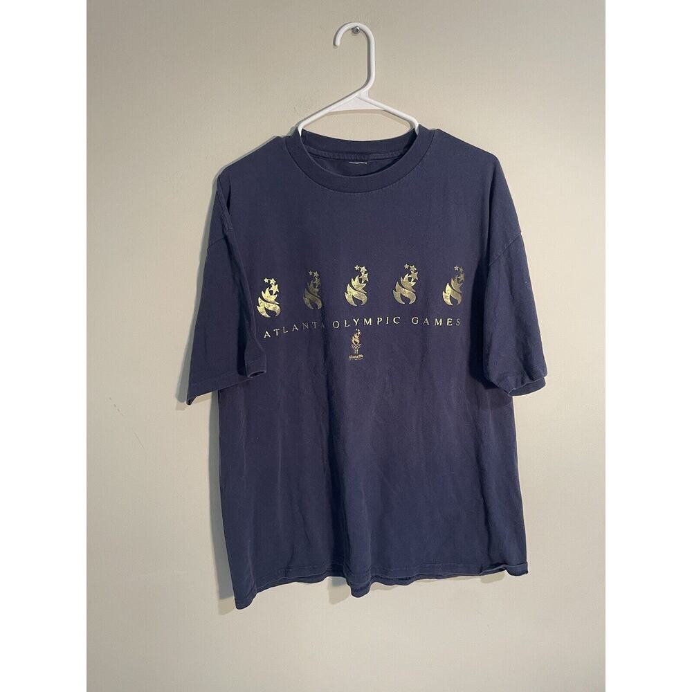 Vintage 1996 Atlanta Olympic Games Navy T-Shirt Men’s Size ?‎